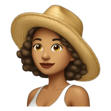 Mujer morena con sombrero  sticker