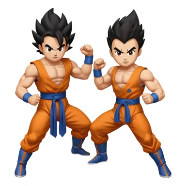 Goku and Vegeta in white backround sticker