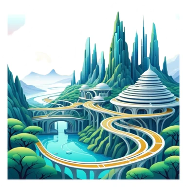 Futuristic aesthetic full scenic SCENERY sticker