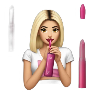 Kylie Jenner holding her lipstick sticker