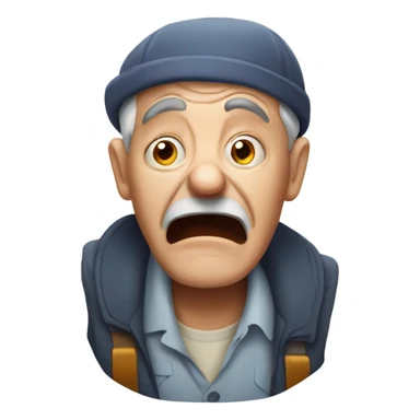 Shocked old man sticker