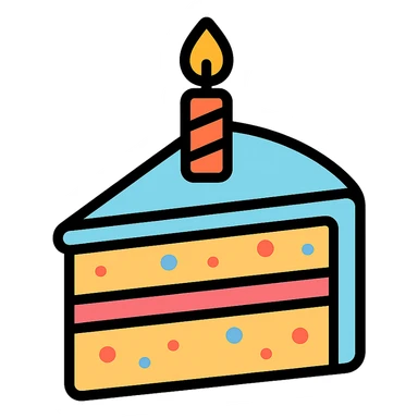 slice of pastel funfetti birthday cake sticker