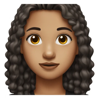 girl with brown eyes, brown medium hair, a black top and piercings sticker