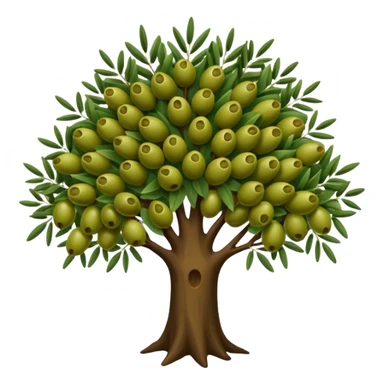 Árbol de aceitunas con ramas de olivo sticker