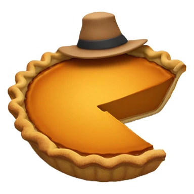 Pumpkin pie wearing a hat  sticker