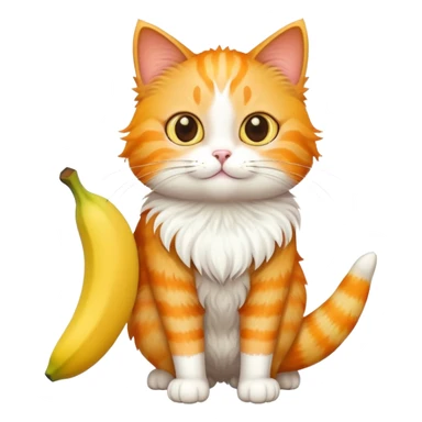 Cat with big banana sticker