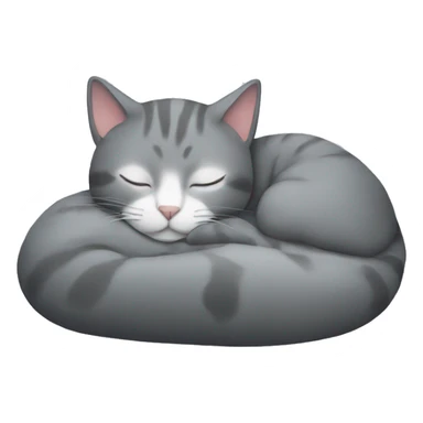 Grey cat sleeping sticker