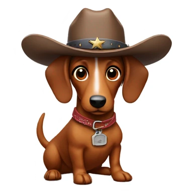 Sausage dog with a cowboy hat sticker