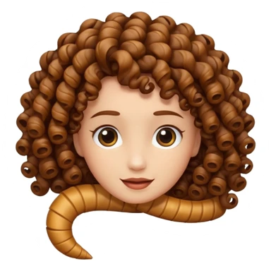 curly hair strand shaped like a spiral sticker