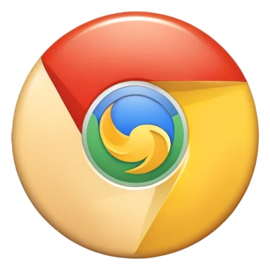 Generate a google chrome icon whit a soft transparent beige color and gold outline sticker