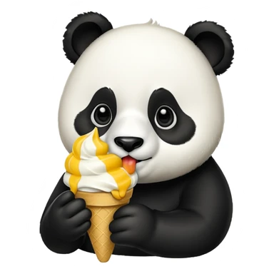 Panda eating mango icecream sticker