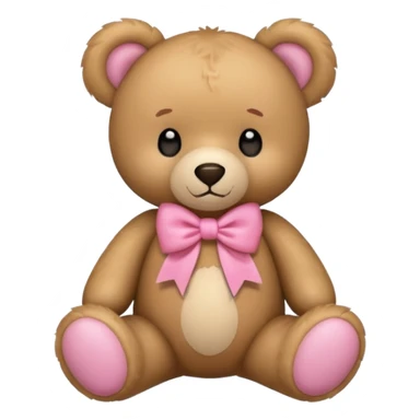 A teddy bear with a pink bow sticker