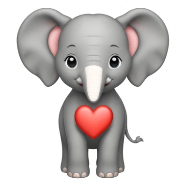 Elephant calf with small heart symbol on head. sticker