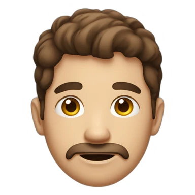 Brown haired Man with corona virus sticker