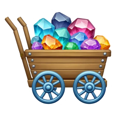 Mine Cart Filled With Colorful Minerals sticker