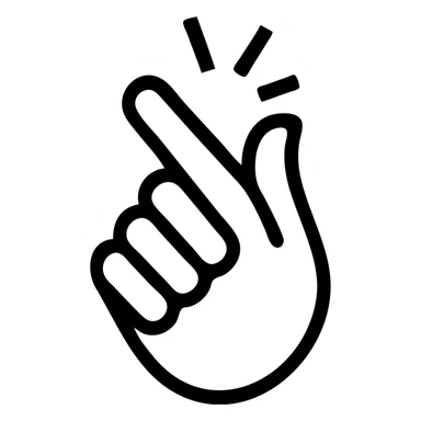 hand snapping, simple black outline style sticker