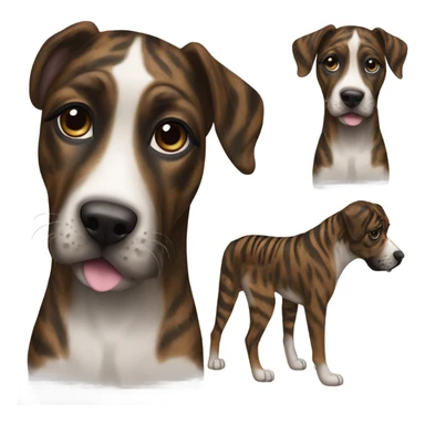 Mountain cur dark brindle tiger stripes sticker