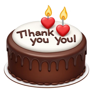 thank you written in frosting on a cake sticker