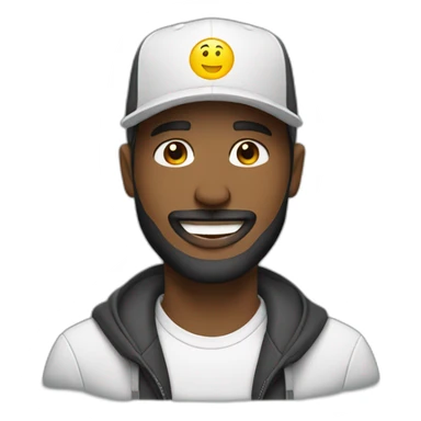 marketer white man with middle beard snapback hat smiling sticker