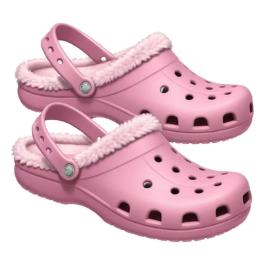 crocks with fur liningin pastel pink color sticker