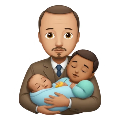 Rafael Benitez in his arms sleeping baby sticker