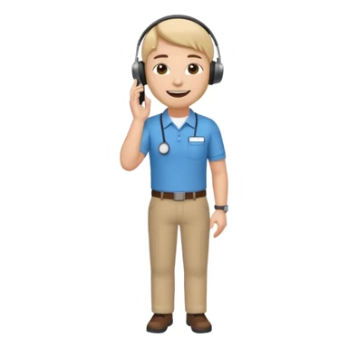 A 3D full body MNC Employee bitmoji talking on mobile with someone sticker