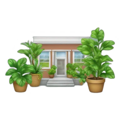 Local bureau avec plantes sticker