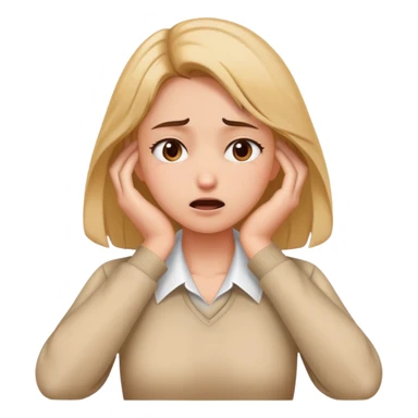 Girl With hands on neck stressed  sticker