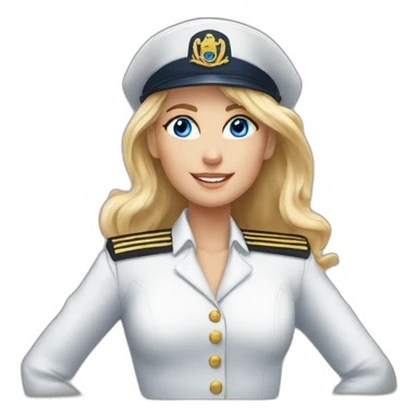 female boat captain blonde old blue eyes sticker
