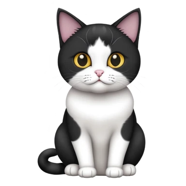 Black and white Devon cat sitting sticker