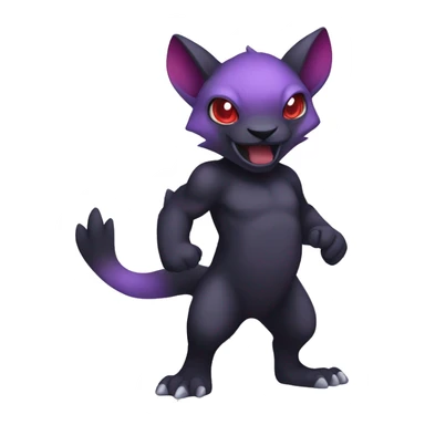 Cute cool dark black red purple animal hybrid Fakemon full body sticker