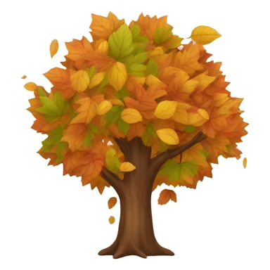 autumn tree with leaves falling  sticker