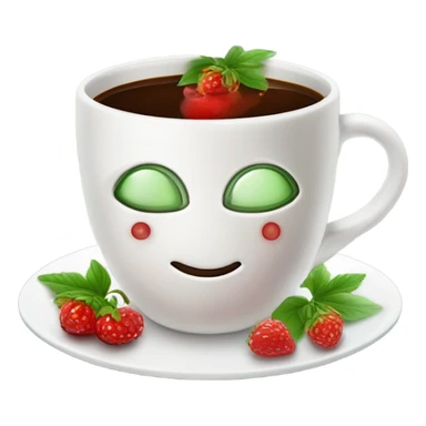 Kaffee mit Erdbeeren  sticker