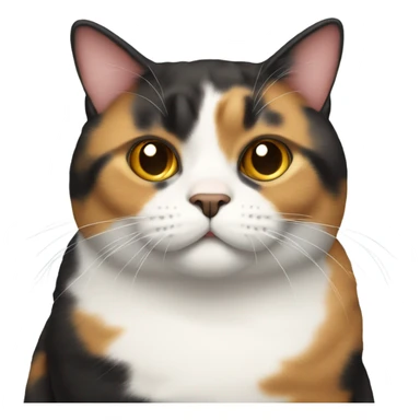Fat calico cat sticker