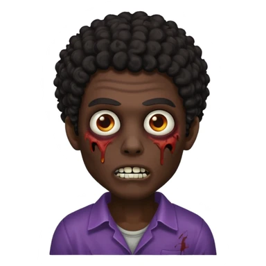 Zumbi com cabelo cacheado preto masculino zumbí  sticker