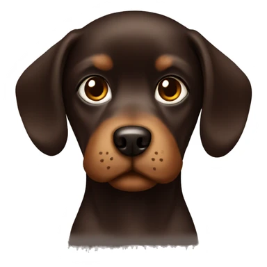 Dark brown small dogs birthday sticker