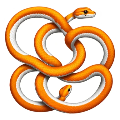 circle of white and orange snakes, multiple snakes arranged in a circular pattern sticker