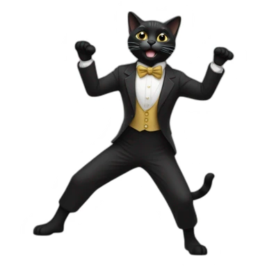 Gato negro bailando sticker
