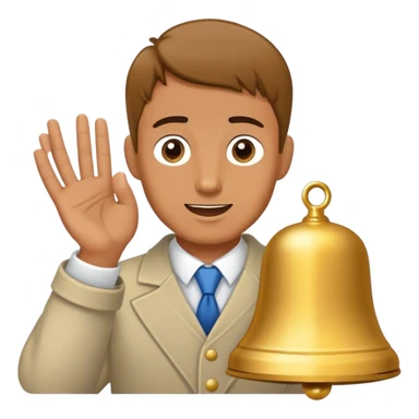 a man rings a bell sticker