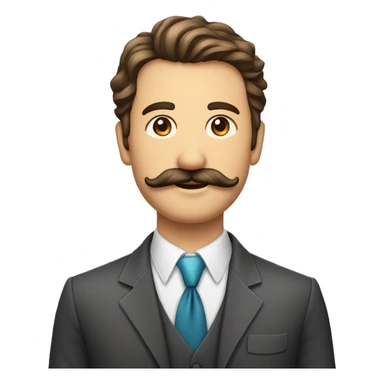 quero um homem com bigode um pouco gordo e cabelo baixo com terno e gravata sticker