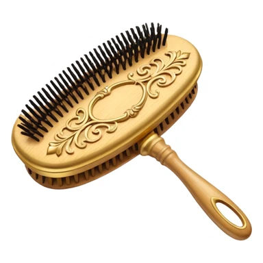 golden hair brush sticker