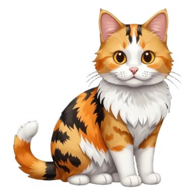 full body patchy calico tabby cat sticker