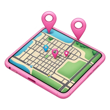 mix pink of a big gps map of the lines sticker
