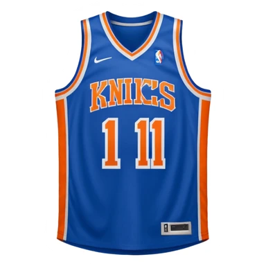 new york knicks basketball jersey featuring the number 11 sticker