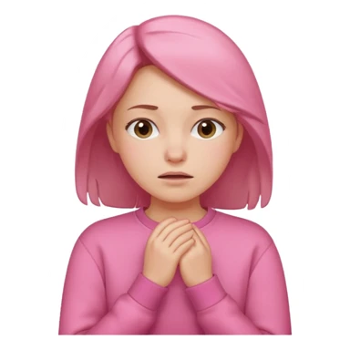 woman who is cold wearring a pink sweat sticker