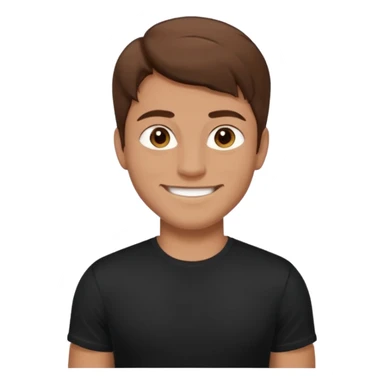 man with brown hair who is strong wearing black t shirt sticker