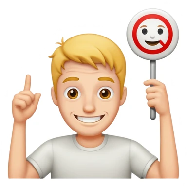 man with a stupid sign sticker