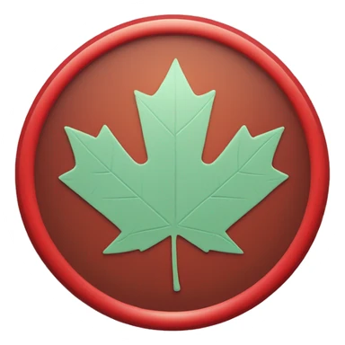 a canadian maple leaf inside a red circle with hash, like a 'no smoking' / "this or that is prohibited" sign sticker