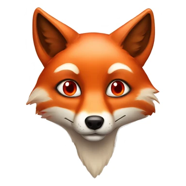 "deep lush red fox face" with heart shaped eyes sticker