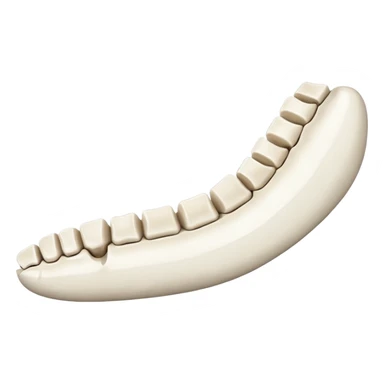 Detached jawbone lying cracked on the ground. sticker